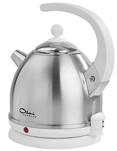 Ottoni Fabbrica Alice Satinato Bianco Elektrischer Wasserkocher aus Edelstahl Made in Italien 1,7 L 2400W, Automatische Abschaltung, BPA frei, Herausnehmbarer Kalk-Wasserfilter Ottoni Fabbrica Alice Satinato Bianco Elektrischer Wasserkocher aus Edelstahl Made in Italien 1,7 L 2400W, Automatische Abschaltung, BPA frei, Herausnehmbarer Kalk-Wasserfilter von Ottoni Fabbrica