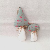 Herbstdeko 2 Pilze Aus Stoff - Glücksbringer Für Neuen Job Als Geschenk Charmante Deko Zuhause von OttosNadelkram