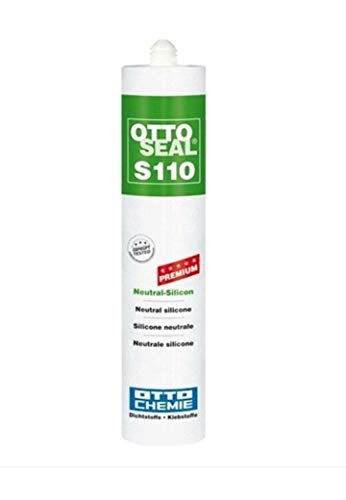 OTTOSEAL S 110 Premium-Bau-Silikon 310ml C01 weiss – Hoch abriebfest & schnell beanspruchbar – Für die Verfugung von Glaselementen – Sicher gegen Schimmel von OTTOSEAL