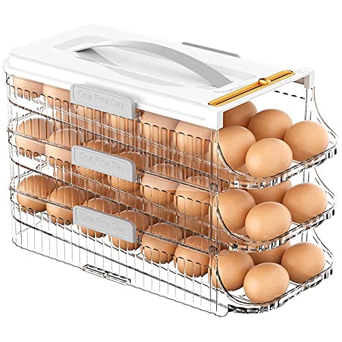 Otueidnsy Eierhalter für KüHlschrank EierbehäLter mit Rolling Egg Organizer für KüHlschrank Eierspender von Otueidnsy