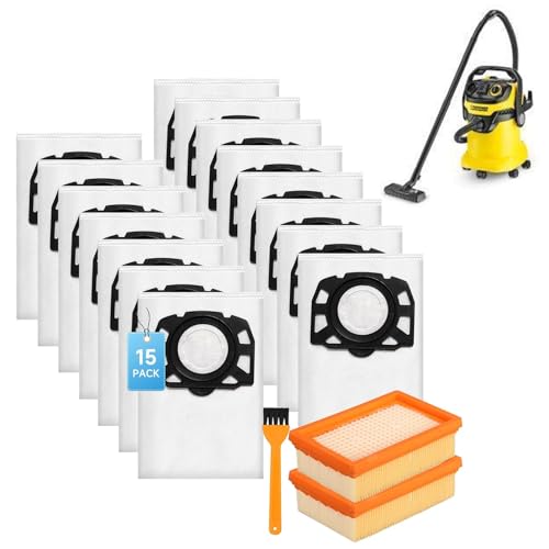 15 Staubsaugerbeutel KFI 487 + 2 Filter KFI 4410 & Reinigungsbürste | Kompatibel mit Kärcher WD4 WD5 WD6 WD5P WD6P MV4 MV5 MV6 | Ersatz für 2.863-006.0 & 2.863-005.0 15 Staubsaugerbeutel KFI 487 + 2 Filter KFI 4410 & Reinigungsbürste | Kompatibel mit Kärcher WD4 WD5 WD6 WD5P WD6P MV4 MV5 MV6 | Ersatz für 2.863-006.0 & 2.863-005.0 von Otufan