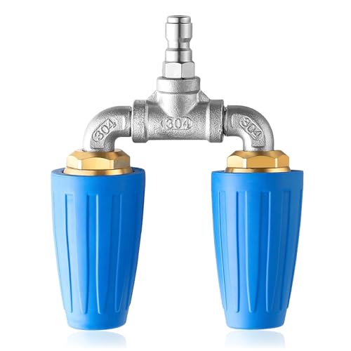Hochdruckreiniger Turbodüse Turbodüse Hochdruckreiniger 2.0 Öffnung 4-12 GPM 4000 Psi 360° drehbar mit 1/4 Zoll Schnellanschluss (Dual Turbo Düse) von Otufan