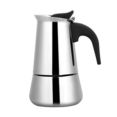 Otufan Espressomaschine, Tragbare Edelstahl Kaffeekanne, Moka Espresso Kanne Mokka Kanne, Espressokocher, Geeignet Für Haus Büro Cappuccino Espressokocher Induktion(200ml/6oz) von Otufan