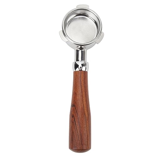 Otufan 54mm Coffee Bottomless Portafilter,Stainless Steel Handheld Detachable Coffee Filter Basket for Coffee Machines (E Circle Palisander) von Otufan