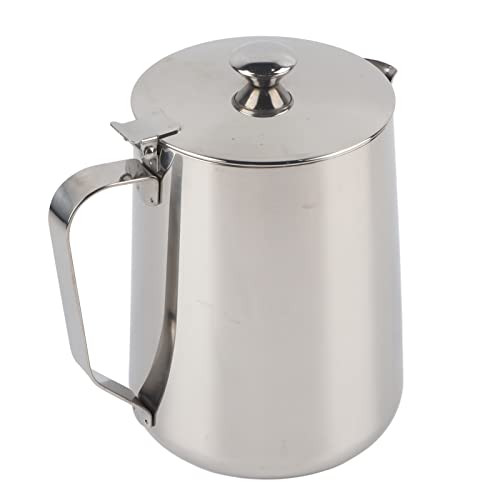 Otufan Milchkännchen Edelstahl Mit Deckel, Milchaufschäumer Kännchen, Milchkanne, Milchkanne Barista Für Latte Kaffee(1000ML) von Otufan