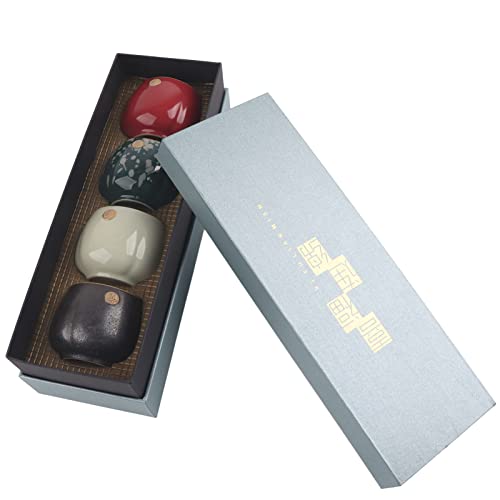 Otufan Teetasse, 4-teiliges Retro-Ofen-Teetassen-Set, Japanischer Stil, Keramik, Kung-Fu-Teegeschirr, Trinkgeschirr Für Zuhause(A) von Otufan