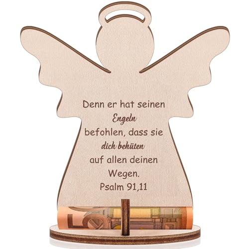 Otuuz Schutzengel Geldgeschenk Taufe Firmung Verpackung aus Holz Lustige Taufgeschenke für Mädchen Jungen Jugendweihe Kommunion Konfirmation von Otuuz