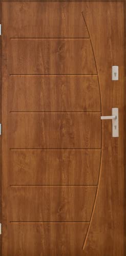 Tür Warme 1,1 W/m2K Boston 72 mm Nano Advance Haustür Stahltür Eingangstür 3 Farben Größe 90,80 (90 – 1002 x 2072 mm linke Tür, Anthrazit) (80 – 902 x 2072mm linke Tür, goldene Eiche) von Otwarte