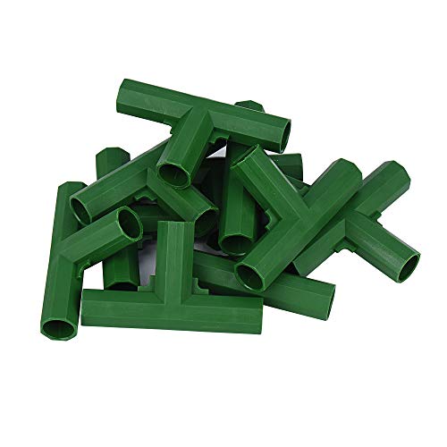 10 Stück Gewächshausrahmen Steckverbinder Pflanzpfähle Zaunrohrverbinder Gewächshaus Gebäude Rasenstützen (11mm, Flat 3 Wege) von Otzoan