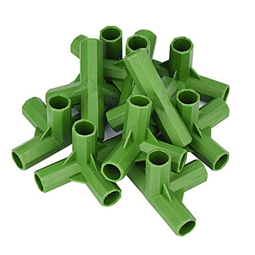 10 Stück Gewächshausrahmen Steckverbinder Pflanzpfähle Zaunrohrverbinder Gewächshaus Gebäude Rasenstützen (11mm, Rechter Winkel 4 Wege) von Otzoan