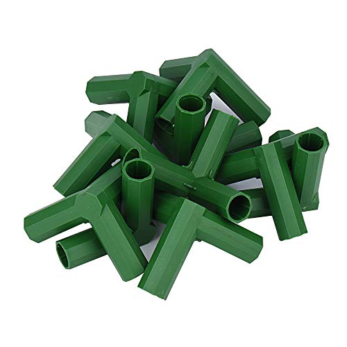 10 Stück Gewächshausrahmen Steckverbinder Pflanzpfähle Zaunrohrverbinder Gewächshaus Gebäude Rasenstützen (16mm, Rechter Winkel 3 Wege) von Otzoan