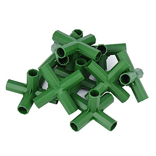 10 Stück Gewächshausrahmen Steckverbinder Pflanzpfähle Zaunrohrverbinder Gewächshaus Gebäude Rasenstützen (16mm, Rechter Winkel 5 Wege) von Otzoan