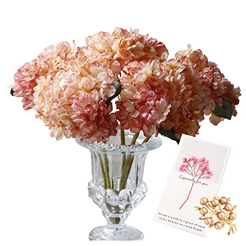 OuLi Store® 6PCS Künstliche Hortensie, die allmählich den Seidenstamm 6.3 Zoll Hortensienkopf ändert, abnehmbar, verwendet für Haus-, Hotel- und Partydekoration,Rosa von OuLi Store