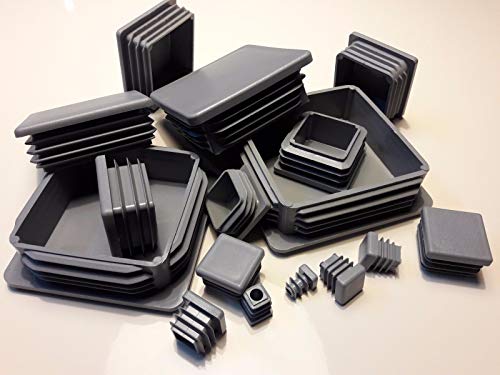 10 Stück Quadratstopfen 15x15mm Grau Rohrstopfen von OuM