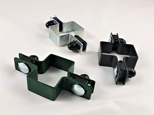 OuM Mittelschelle rechteckig im SET 40x60mm Graphit für Ø6mm Draht, Zaunschelle von OuM