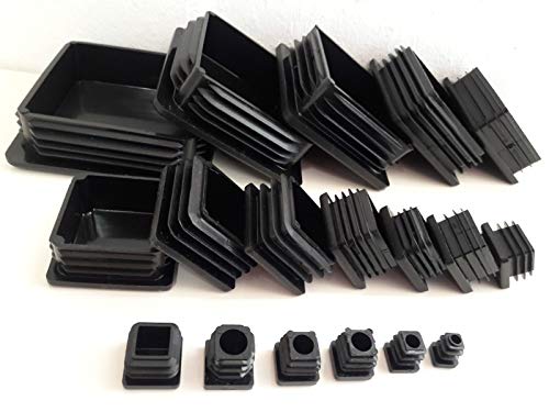 20 Stück Quadratstopfen 80x80mm Schwarz Rohrstopfen von OuM