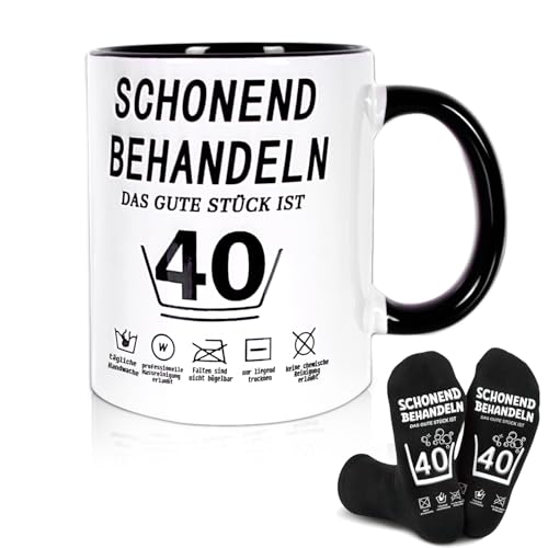 OuMaiFeng Lustige Geschenke 40 Geburtstag Männer,Kaffeetasse und Lustige Socken Set,Geschenk 40 Geburtstag Mann,Geburtstagsgeschenk für Männer. von OuMaiFeng