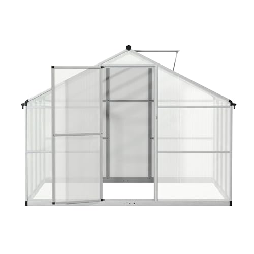 Aluminium Gewächshaus für den Garten 5,9m² inklusive 242 x 238cm Fundament vielseitig nutzbar als Treibhaus,Frühbeet Aufzucht,Tomatenhaus und Pflanzenhaus von Ouboer