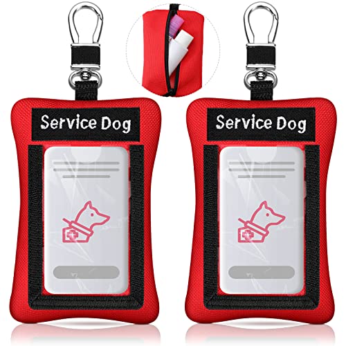 2 Stück Service Dog ID Identifikation Carrier Service Dog ID Holder Oxford Cloth Clip on Badge Holder Display Your Dog Reißverschluss Pouch Carry Small Items Clip on Badge Pocket with Card Slot von Oudain