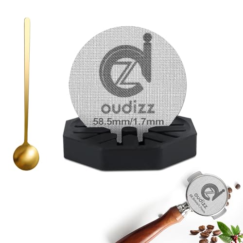 58.5mm Puck Screen, wiederverwendbare Kaffeefilter für Espresso Portafilter Filter Korb 59mm, Espresso Screen mit Kaffeelöffel Edelstahl, Espresso Zubehör, 1.7mm Stärke 150μm 316 Edelstahl 58.5mm Puck Screen, wiederverwendbare Kaffeefilter für Espresso Portafilter Filter Korb 59mm, Espresso Screen mit Kaffeelöffel Edelstahl, Espresso Zubehör, 1.7mm Stärke 150μm 316 Edelstahl von Oudizz