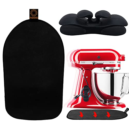 Oudizz Zubehör Set für Kitchenaid - 1 Gleitbrett für kitchen aid 4,5-5 Qt und 1 Schwarz Kabelaufwickler Home Gadgets Kabel Organizer von Oudizz