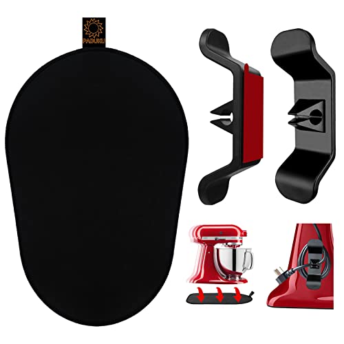 Oudizz Zubehör Set für kitchen aid, 1 Gleitbrett für kitchen aid 5-8 Qt und 2 Schwarz Kabelaufwickler Home Gadgets Kabel Organizer von Oudizz