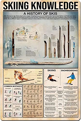 Eine Geschichte der Skier, Metallblechschild, Skiwissen, grundlegende Infografik, Vintage-Poster, Club, Schule, Zuhause, Küche, Outdoor, Erholungsraum, Heimdekoration, Plakette, 20,3 x 30,5 cm Eine Geschichte der Skier, Metallblechschild, Skiwissen, grundlegende Infografik, Vintage-Poster, Club, Schule, Zuhause, Küche, Outdoor, Erholungsraum, Heimdekoration, Plakette, 20,3 x 30,5 cm von Oudrspo