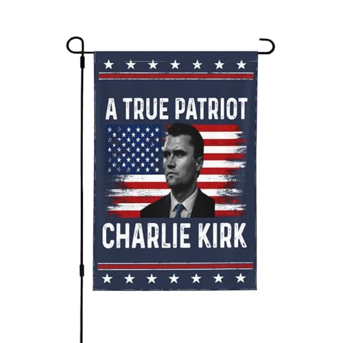 Eine wahre Patriott Charlie Kirk Flagge Rest In Peace Charlie 1993 2025 Gartenflaggen 12 * 18 Zoll Doppelseitiges Banner Kein Fahnenmast von Oudrspo