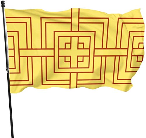 Gartenflagge mit quadratischem Deko-Muster, Gartenflagge, 3 x 5 Fuß, Dekorationen für Zuhause im Freien von Oudrspo