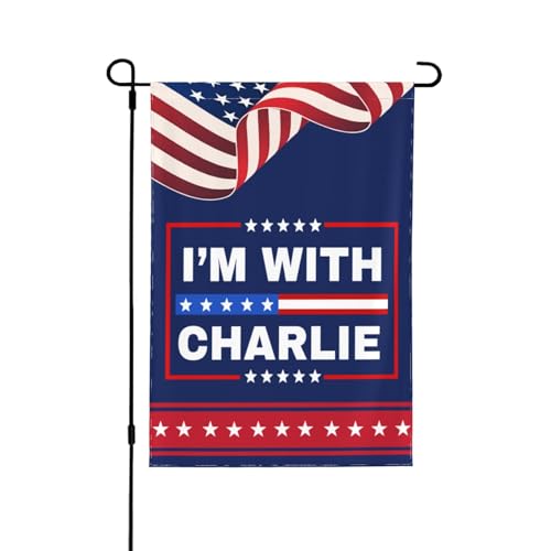 I'M With Charlie-Flagge, Memorial Kirk Justice For Charlie, 12 x 18 Gartenbanner, doppelseitige Flagge für Hof und Rasen, keine Fahnenstange I'M With Charlie-Flagge, Memorial Kirk Justice For Charlie, 12 x 18 Gartenbanner, doppelseitige Flagge für Hof und Rasen, keine Fahnenstange von Oudrspo