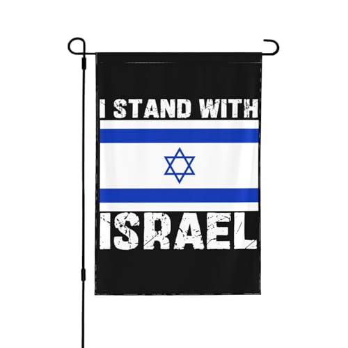 Ich stehe mit der Israel-Gartenflagge. Beten Sie für die Israel-Gartenflagge. Ich liebe Israel-Gartenflagge. Unterstützen Sie die Israel-Flagge. Doppelseitige Feiertagsparty-Haushof-Flagge Ich stehe mit der Israel-Gartenflagge. Beten Sie für die Israel-Gartenflagge. Ich liebe Israel-Gartenflagge. Unterstützen Sie die Israel-Flagge. Doppelseitige Feiertagsparty-Haushof-Flagge von Oudrspo