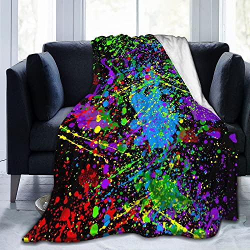Im Dunkeln leuchtende Splatter-Neon-Überwurfdecke, Flanelldecke, 203,2 x 152,4 cm, weiche, warme, leichte, Flauschige Decken für Bett, Sofa, Couch, Outdoor-Reisen Im Dunkeln leuchtende Splatter-Neon-Überwurfdecke, Flanelldecke, 203,2 x 152,4 cm, weiche, warme, leichte, Flauschige Decken für Bett, Sofa, Couch, Outdoor-Reisen von Oudrspo