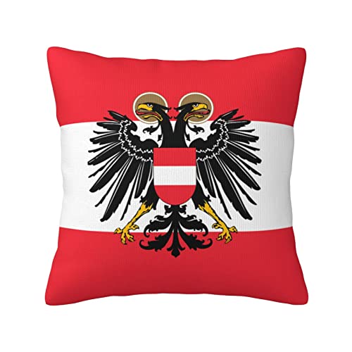 Kissenbezug, 45,7 x 45,7 cm, österreichische Flagge, Kissenbezug für Sofa, Couch, Auto, Wohnzimmer, Garten Kissenbezug, 45,7 x 45,7 cm, österreichische Flagge, Kissenbezug für Sofa, Couch, Auto, Wohnzimmer, Garten von Oudrspo
