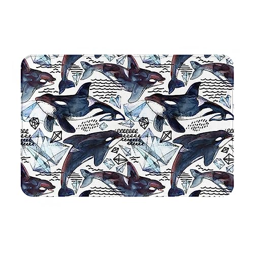 Oudrspo Anti-Rutsch-Matte aus Killerwal-Flanell, 40,6 x 61 cm, rutschfeste Eingangsmatte für den Innen- und Außenbereich Oudrspo Anti-Rutsch-Matte aus Killerwal-Flanell, 40,6 x 61 cm, rutschfeste Eingangsmatte für den Innen- und Außenbereich von Oudrspo