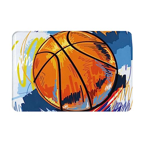 Oudrspo Basketball Bunte Skizze Genuss Flanell Anti-Rutsch-Matte 16x24 Zoll Anti-Rutsch-Matte für den Innen- und Außenbereich Eingangsmatte Oudrspo Basketball Bunte Skizze Genuss Flanell Anti-Rutsch-Matte 16x24 Zoll Anti-Rutsch-Matte für den Innen- und Außenbereich Eingangsmatte von Oudrspo
