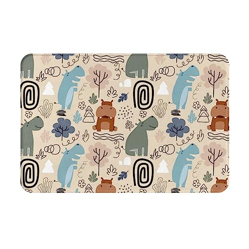 Oudrspo Fußmatte, 40,6 x 61 cm, niedliche Nilpferde, Abstrakter Wald, rutschfeste Badezimmer-Eingangsbereich-Bodenmatte Oudrspo Fußmatte, 40,6 x 61 cm, niedliche Nilpferde, Abstrakter Wald, rutschfeste Badezimmer-Eingangsbereich-Bodenmatte von Oudrspo