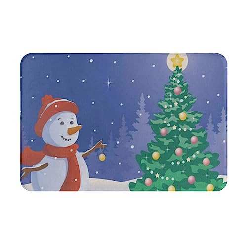 Oudrspo Fußmatte, 40,6 x 61 cm, niedlicher Schneemann, der den Weihnachtsbaum schmückt, Willkommen, Badezimmer, Eingangsbereich, Bodenmatte Oudrspo Fußmatte, 40,6 x 61 cm, niedlicher Schneemann, der den Weihnachtsbaum schmückt, Willkommen, Badezimmer, Eingangsbereich, Bodenmatte von Oudrspo