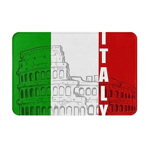 Oudrspo Römisches Kolosseum, italienische Flagge, rutschfeste Flanellmatte, 40,6 x 61 cm, rutschfeste Eingangsmatte für den Innen- und Außenbereich Oudrspo Römisches Kolosseum, italienische Flagge, rutschfeste Flanellmatte, 40,6 x 61 cm, rutschfeste Eingangsmatte für den Innen- und Außenbereich von Oudrspo