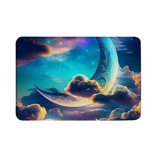 Oudrspo rutschfeste, weiche Flanell-Fußmatte, Fußmatte für den Boden, Eingangsbereich, Außen- und Innenbereich, Badematte mit schönem Himmel, Halbmond und Wolken, Größe 40,6 x 61 cm Oudrspo rutschfeste, weiche Flanell-Fußmatte, Fußmatte für den Boden, Eingangsbereich, Außen- und Innenbereich, Badematte mit schönem Himmel, Halbmond und Wolken, Größe 40,6 x 61 cm von Oudrspo