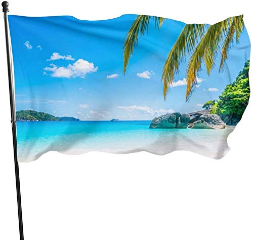 Outdoor Desert Tropical Island Palm Tree Beach Garden Flag, Family Party Flag 3 x 5 ft Dekorationen für Outdoor Home von Oudrspo