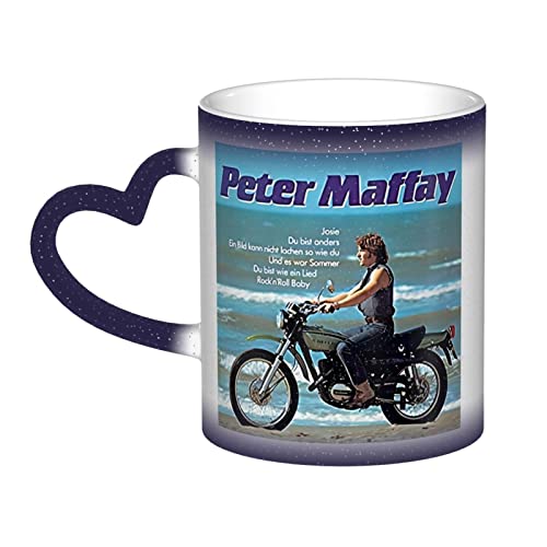 Peter German Maffay Tasse mit buntem Schmetterling, Farbwechsel, Keramik, Kaffeetasse, magische Teetasse, wärmeempfindlich, einzigartige Neuheit, lustig für Frauen, Mädchen, Geschenk von Oudrspo