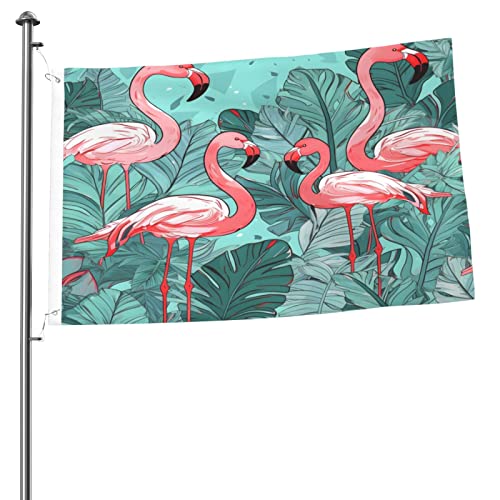 Pink-Flamingo Willkommens-Gartenflagge, doppelseitig, 2 x 3 Außenflaggen, für Hof, Terrasse, Rasen, Zimmer im Freien von Oudrspo