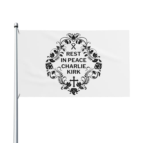 Ruhe in Frieden, Charlie Kirk-Flagge, 3 x 5 Zoll, Gott segne, bete für Charlie Kirk, Hofschild, 3 x 5 Zoll, mit 2 Ösen, Gobelin, Gartenflagge, Banner, kein Fahnenmast Ruhe in Frieden, Charlie Kirk-Flagge, 3 x 5 Zoll, Gott segne, bete für Charlie Kirk, Hofschild, 3 x 5 Zoll, mit 2 Ösen, Gobelin, Gartenflagge, Banner, kein Fahnenmast von Oudrspo