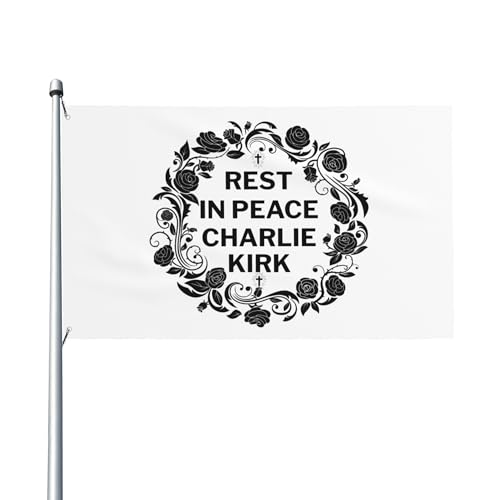 Ruhe in Frieden, Charlie Kirk-Flagge, 3 x 5 Zoll, Gott segne, bete für Charlie Kirk, Hofschild, 3 x 5 Zoll, mit 2 Ösen, Gobelin, Gartenflagge, Banner, kein Fahnenmast Ruhe in Frieden, Charlie Kirk-Flagge, 3 x 5 Zoll, Gott segne, bete für Charlie Kirk, Hofschild, 3 x 5 Zoll, mit 2 Ösen, Gobelin, Gartenflagge, Banner, kein Fahnenmast von Oudrspo