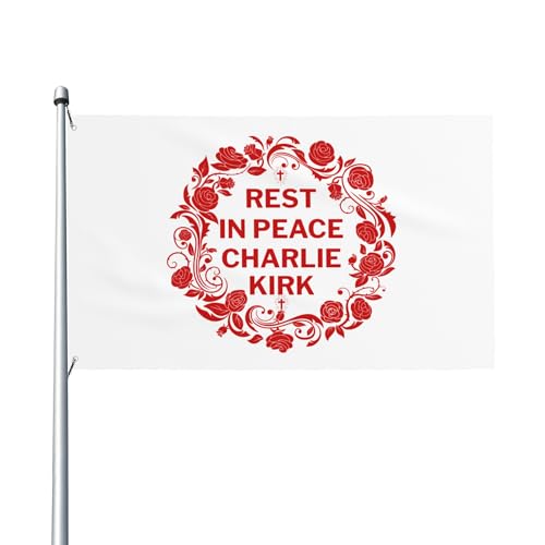 Ruhe in Frieden, Charlie Kirk-Flagge, 3 x 5 Zoll, Gott segne, bete für Charlie Kirk, Hofschild, 3 x 5 Zoll, mit 2 Ösen, Gobelin, Gartenflagge, Banner, kein Fahnenmast Ruhe in Frieden, Charlie Kirk-Flagge, 3 x 5 Zoll, Gott segne, bete für Charlie Kirk, Hofschild, 3 x 5 Zoll, mit 2 Ösen, Gobelin, Gartenflagge, Banner, kein Fahnenmast von Oudrspo