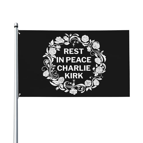 Ruhe in Frieden, Charlie Kirk-Flagge, 3 x 5 Zoll, Gott segne, bete für Charlie Kirk, Hofschild, 3 x 5 Zoll, mit 2 Ösen, Gobelin, Gartenflagge, Banner, kein Fahnenmast Ruhe in Frieden, Charlie Kirk-Flagge, 3 x 5 Zoll, Gott segne, bete für Charlie Kirk, Hofschild, 3 x 5 Zoll, mit 2 Ösen, Gobelin, Gartenflagge, Banner, kein Fahnenmast von Oudrspo