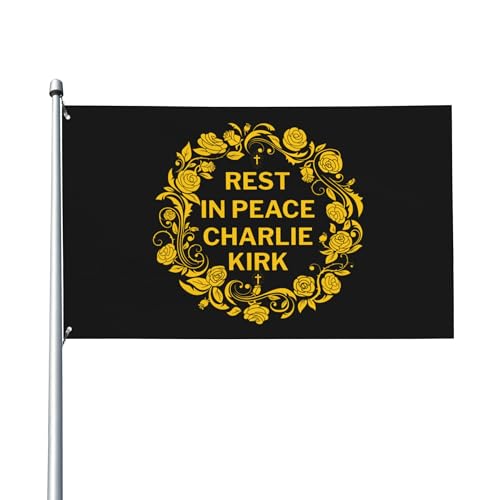 Ruhe in Frieden, Charlie Kirk-Flagge, 3 x 5 Zoll, Gott segne, bete für Charlie Kirk, Hofschild, 3 x 5 Zoll, mit 2 Ösen, Gobelin, Gartenflagge, Banner, kein Fahnenmast Ruhe in Frieden, Charlie Kirk-Flagge, 3 x 5 Zoll, Gott segne, bete für Charlie Kirk, Hofschild, 3 x 5 Zoll, mit 2 Ösen, Gobelin, Gartenflagge, Banner, kein Fahnenmast von Oudrspo