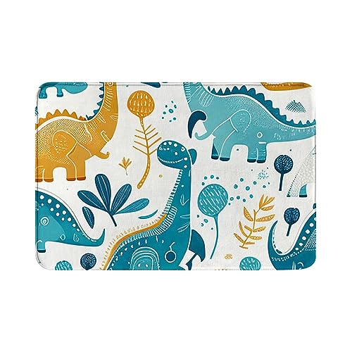 Rutschfeste, saugfähige Super-Badematten, bequemer Flanell-Badezimmerteppich, Bettvorleger, niedlicher und farbenfroher Badezimmerteppich und Fußmatte mit Dinosauriermuster, Größe 40,6 x 61 cm Rutschfeste, saugfähige Super-Badematten, bequemer Flanell-Badezimmerteppich, Bettvorleger, niedlicher und farbenfroher Badezimmerteppich und Fußmatte mit Dinosauriermuster, Größe 40,6 x 61 cm von Oudrspo