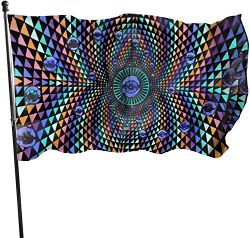 Saisonale Kaleidoskop-Gartenflagge, Familienfeier-Flagge 3 x 5 Fuß Dekorationen für Zuhause im Freien von Oudrspo