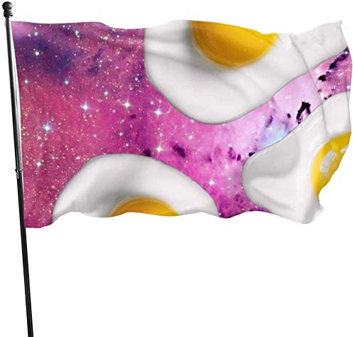 Saisonale galaktische niedliche Spiegelei-Gartenflagge, Yard-Flagge 3 x 5 Fuß Dekorationen für Zuhause im Freien von Oudrspo